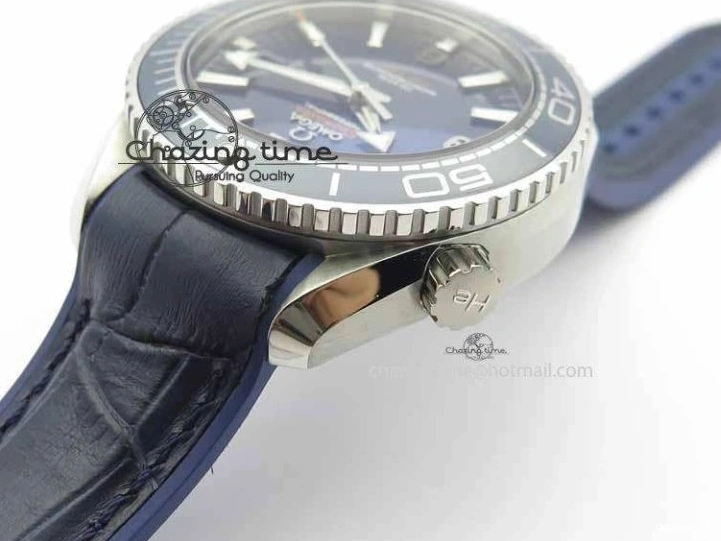 0320 Planet Ocean 2016 43.5mm SS OM 1:1 Best Edition Blue Dial On Blue Leather Strap A Sophisticated 8165